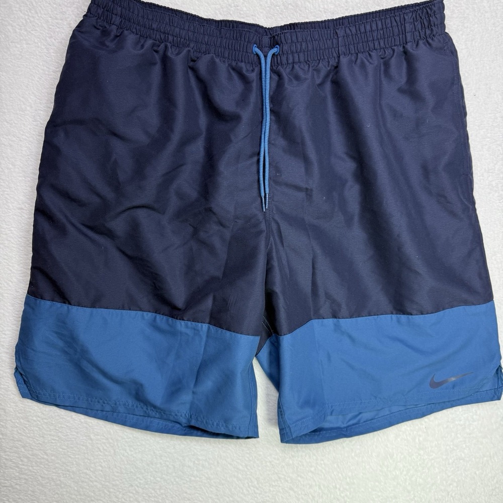 Nike Swim Trunks Mens XXLT Tall Blue Colorblock Board Shorts NESSB488-444 NEW - Picture 2 of 8